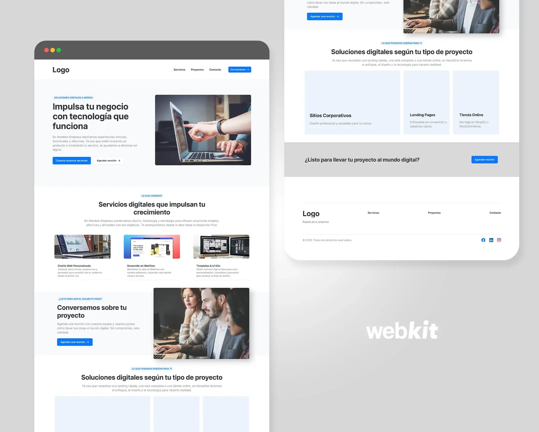 One pager template para Figma